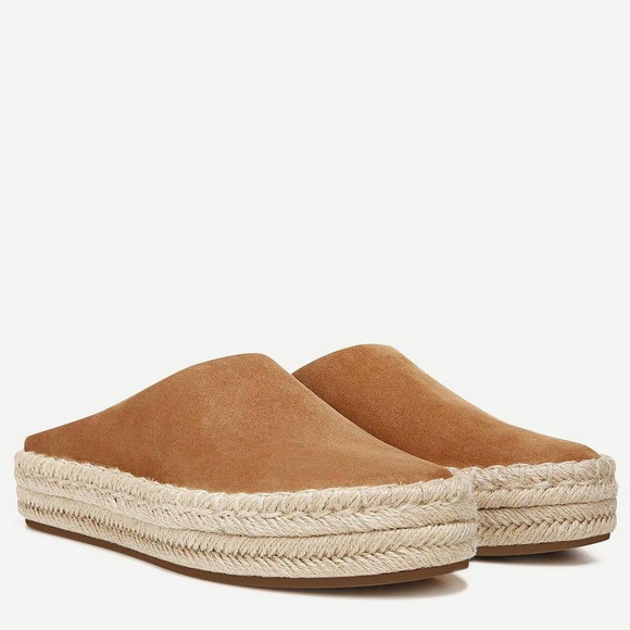 COPY - EUC Vince Ulla Espadrille Mule Tan Suede 9 - Picture 1 of 9